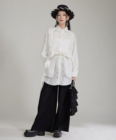 Splicing Lace Pants